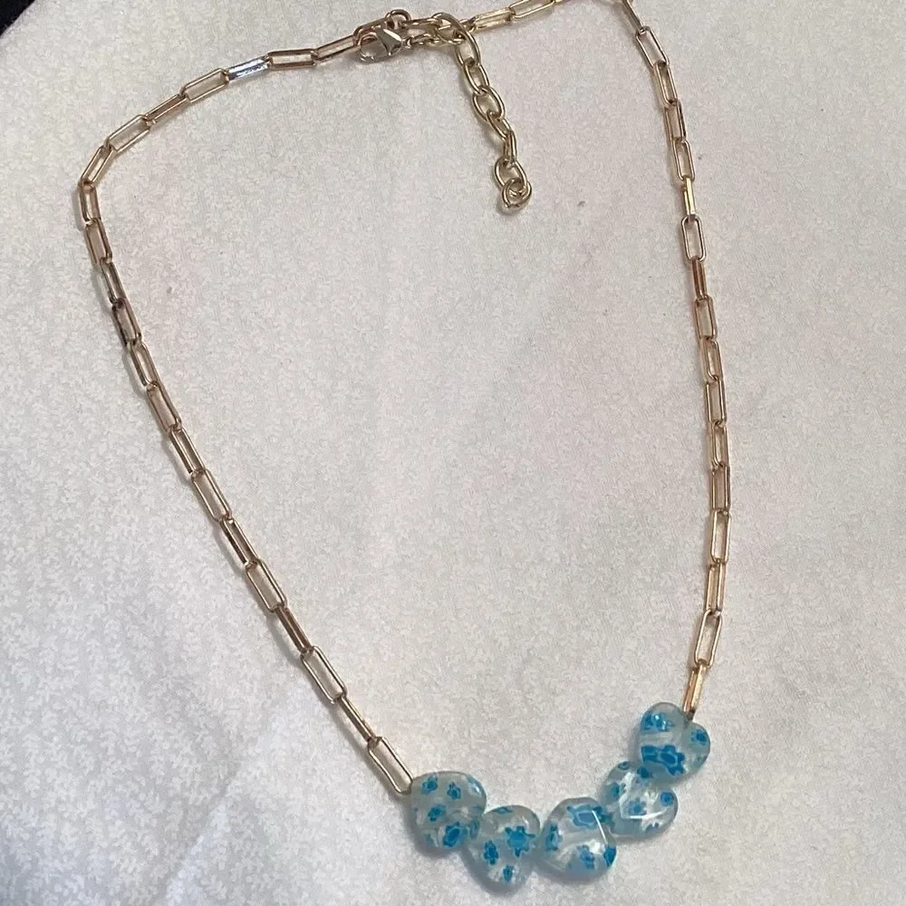 Goldtone Adjustable Paper Clip Link Necklace